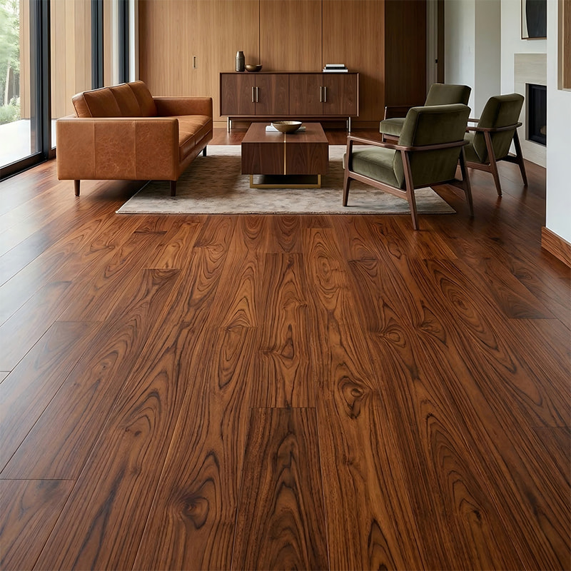 Gouden acacia-stijl sprinkhanenvloeren, rustieke variatie