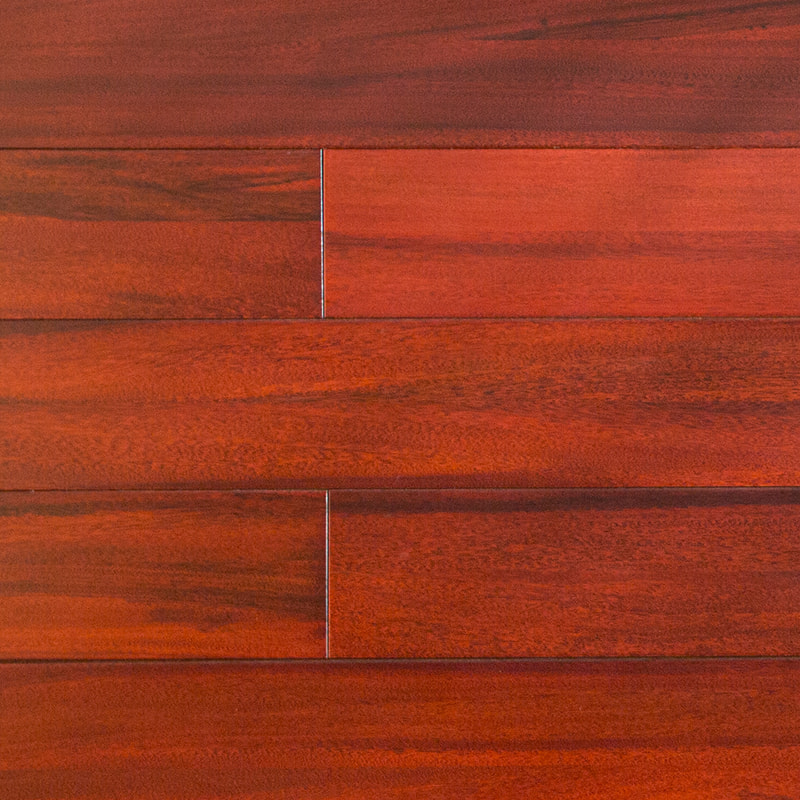 Padauk dieproodbruine hoogglans massief houten vloeren