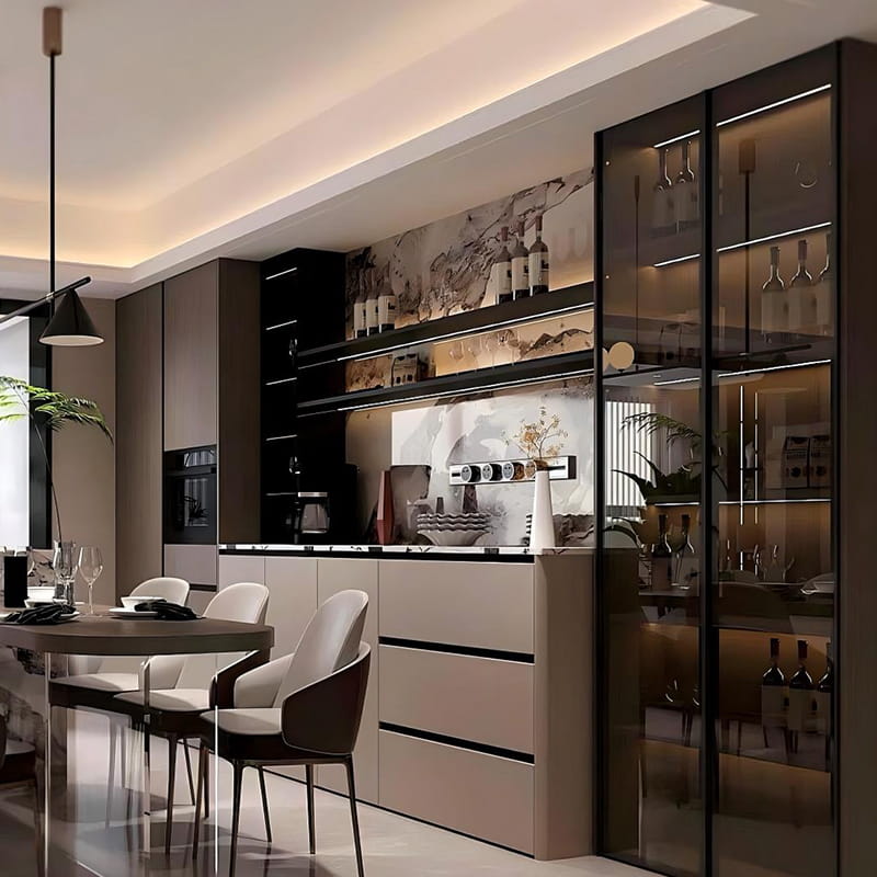Morning Mist Italiaans op maat gemaakt dressoir in warme en witte luxe steen