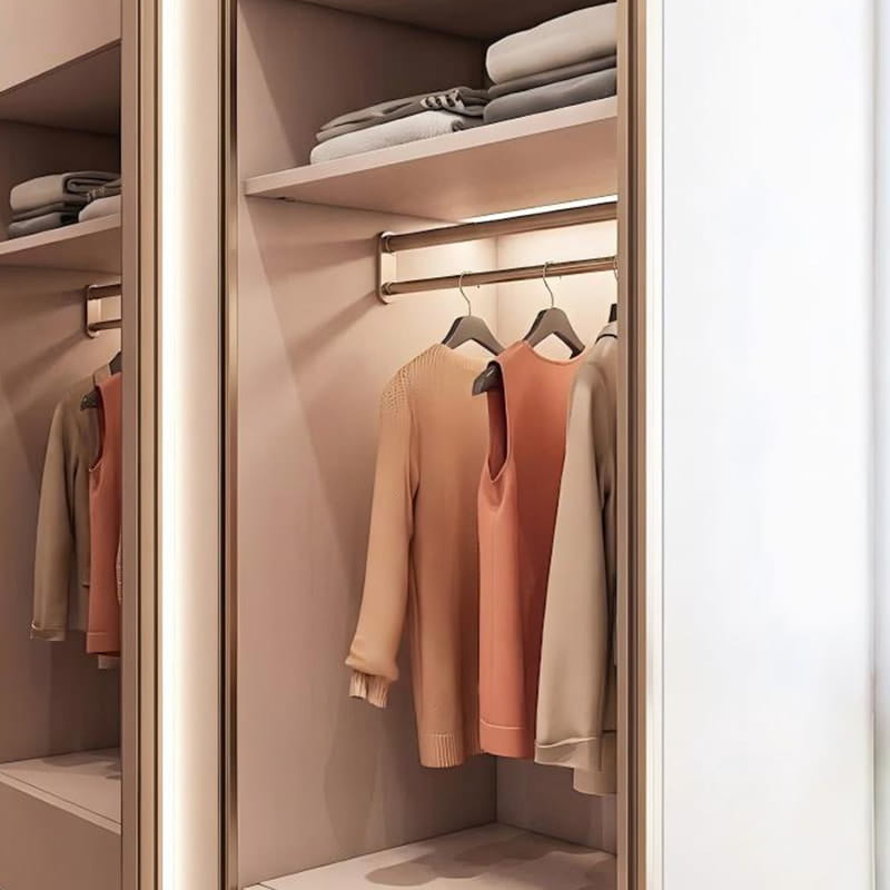 Versailles minimalistische touch-matte verlichte inloopkast